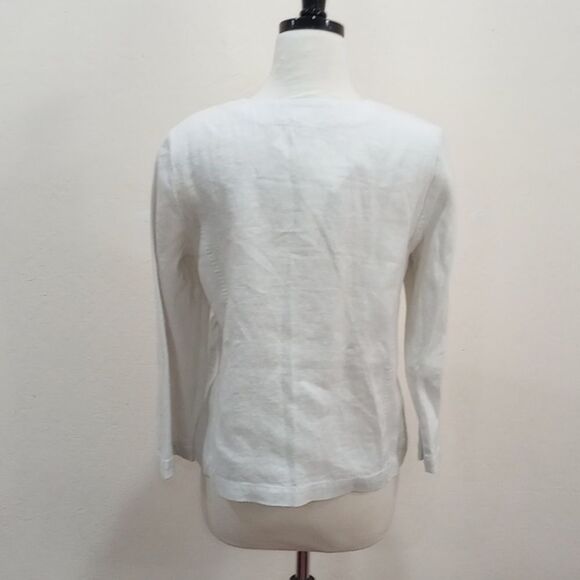 NEW! Eileen Fisher Round Neck Button Front Irish Linen Jacket - PM - $158 - Picture 6 of 8